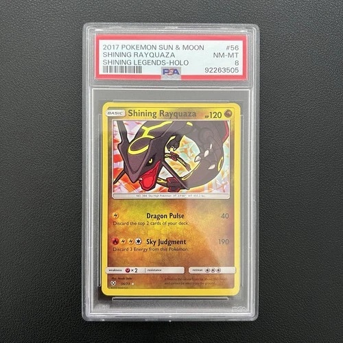 Pokémon TCG Shining Rayquaza Shining Legends 56/73 Shiny Holo Rare - PSA 8