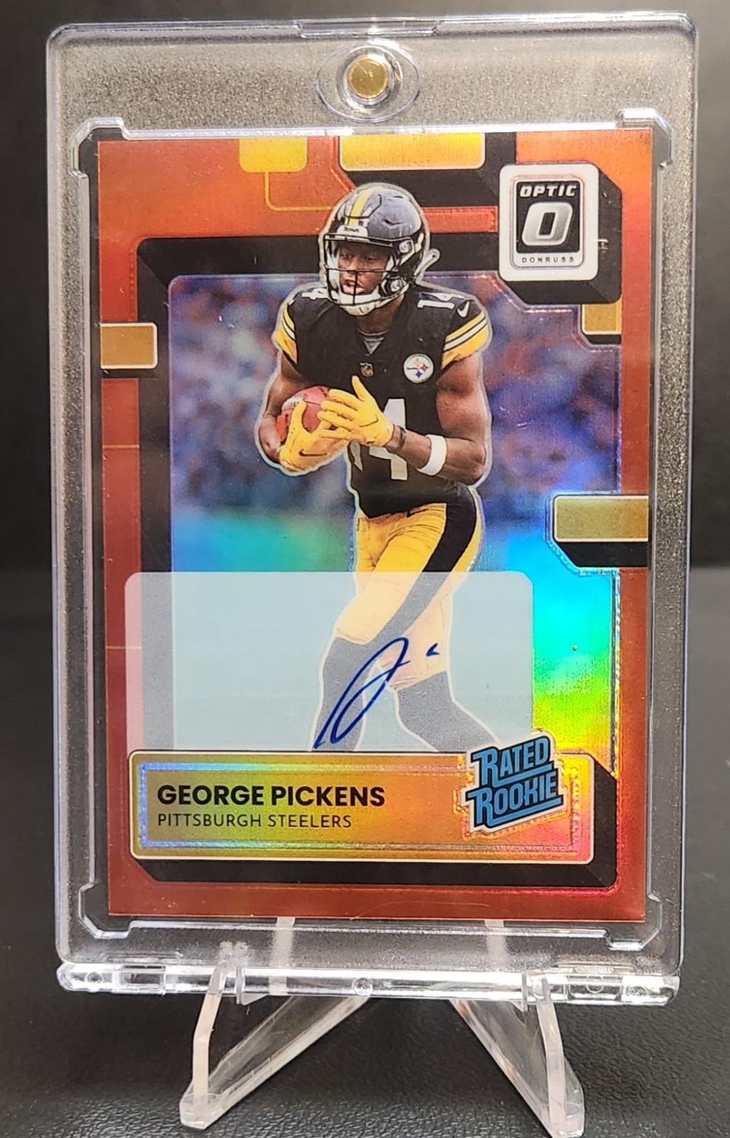 2022 Donruss Optic George Pickens Rated Rookie Auto Red 7/75 Steelers