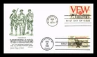 US COVER VFW 75TH ANNIVERSARY WORLD WAR I VETERANS FDC COMBO DUAL CANCEL