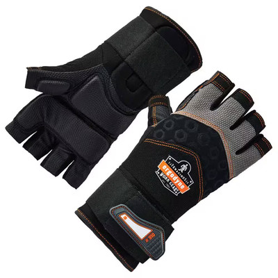 Proflex 910 Large Half-Finger Impact and Wrist Support Work Gloves