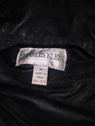 90s CHARLES KLEIN HOODED LEATHER PARKA COAT SIZE MEDIUM image 3