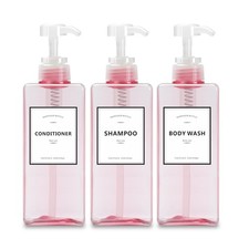 22oz Set of 3 Travel Shampoo and Conditioner Dispenser, Empty Soap Dispenser,...