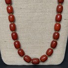 VTG LARGE HEAVY Cherry Amber Bakelite Faturan Barrel Beaded Necklace 34” 162g — photo 2