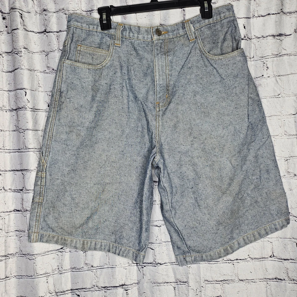 Sean John Baggy Shorts Mens 36 Blue Jean Acid Wash Y2K  Street Vintage Cargo - Image 3 of 4