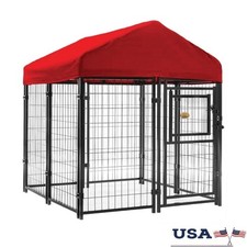 Heavy Duty Pet Kennel Steel Enclosure Dog Cat Indoor Outdoor Waterproof Cover US