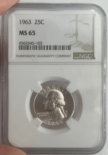 1963 25C Quarter 90% Silver MS 65 NGC Unc