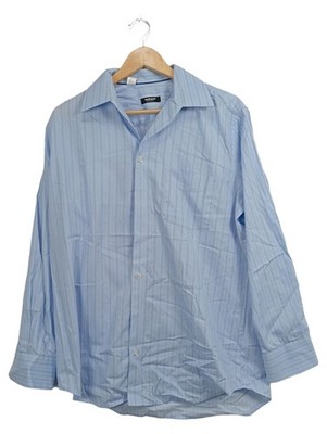 Walbusch Herren Business Hemd Langarm Gestreift Blau Gr. 41