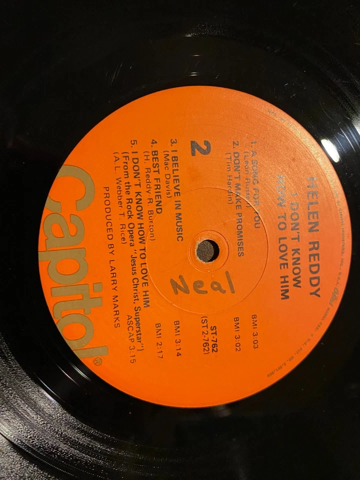 Helen Reddy – I Don’t Know How to Love Him LP [1971/Capitol ST-762] VG/VG Pop - Image 4 of 4