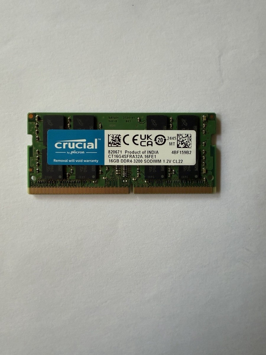 Crucial 16GB DDR4-3200 SO-DIMM PC4-25600 CT16G4SFRA32A Laptop RAM