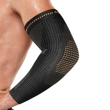 Copper Elbow Compression Sleeve - Tennis  Golfers Elbow Support Brace, Extends