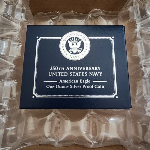 250th Anniversary - US Navy American Eagle - One Ounce Silver Proof Coin - 25NPM