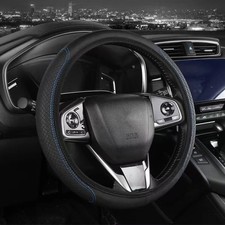15 Car Steering Wheel Cover Breathable Press Pattern Fiber Leather Anti-slip 15 Car Steering Wheel Cover Breathable Press Pattern Fiber Leather Anti-slip