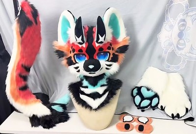 Fursuit Long Fur Husky Fox Mascot Head Party Halloween Fur Cosplay-Promotion