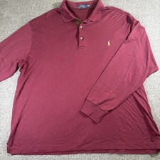 Polo Ralph Lauren Polo Shirt Mens 2XB Maroon Multicolor Pony Big  Tall Rugby