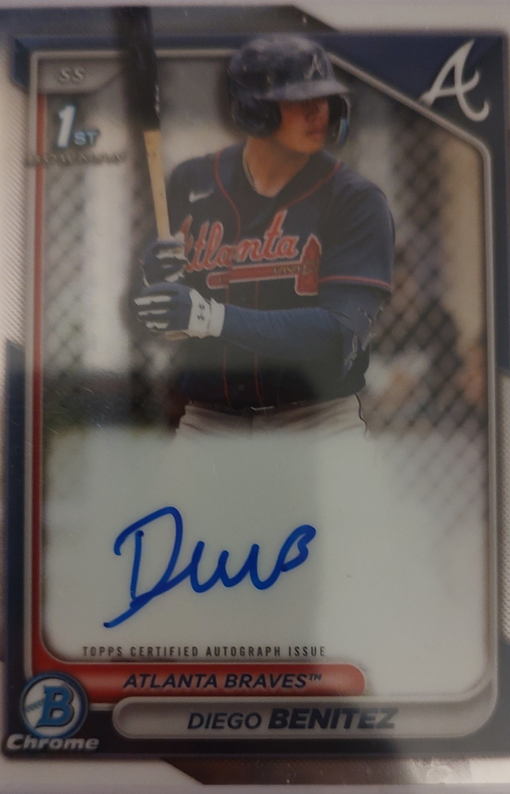 2024 Bowman Chrome #CPA-DB- Prospect Autographs- Diego Benitez (AU) Atlanta