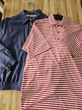 Bobby Jones Mens Lot Of 2 100% Vintage Silk Jacket And Performance Polo Sz. M