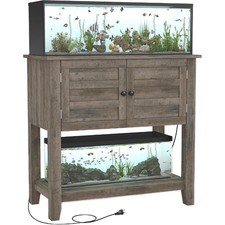 20-29 Gallon Dual Tier Aquarium Stand 660LBS Heavy Duty Charging Station Gray