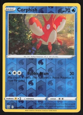 Corphish Common Reverse Holo 038/163 NM SWSH05: Battle Styles Pokemon Card