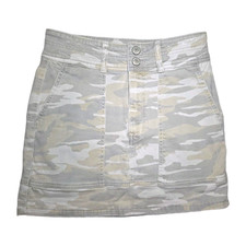 Express Womens Desert Moss Camo Utility Mini Skirt High Rise Stretch Waist 30