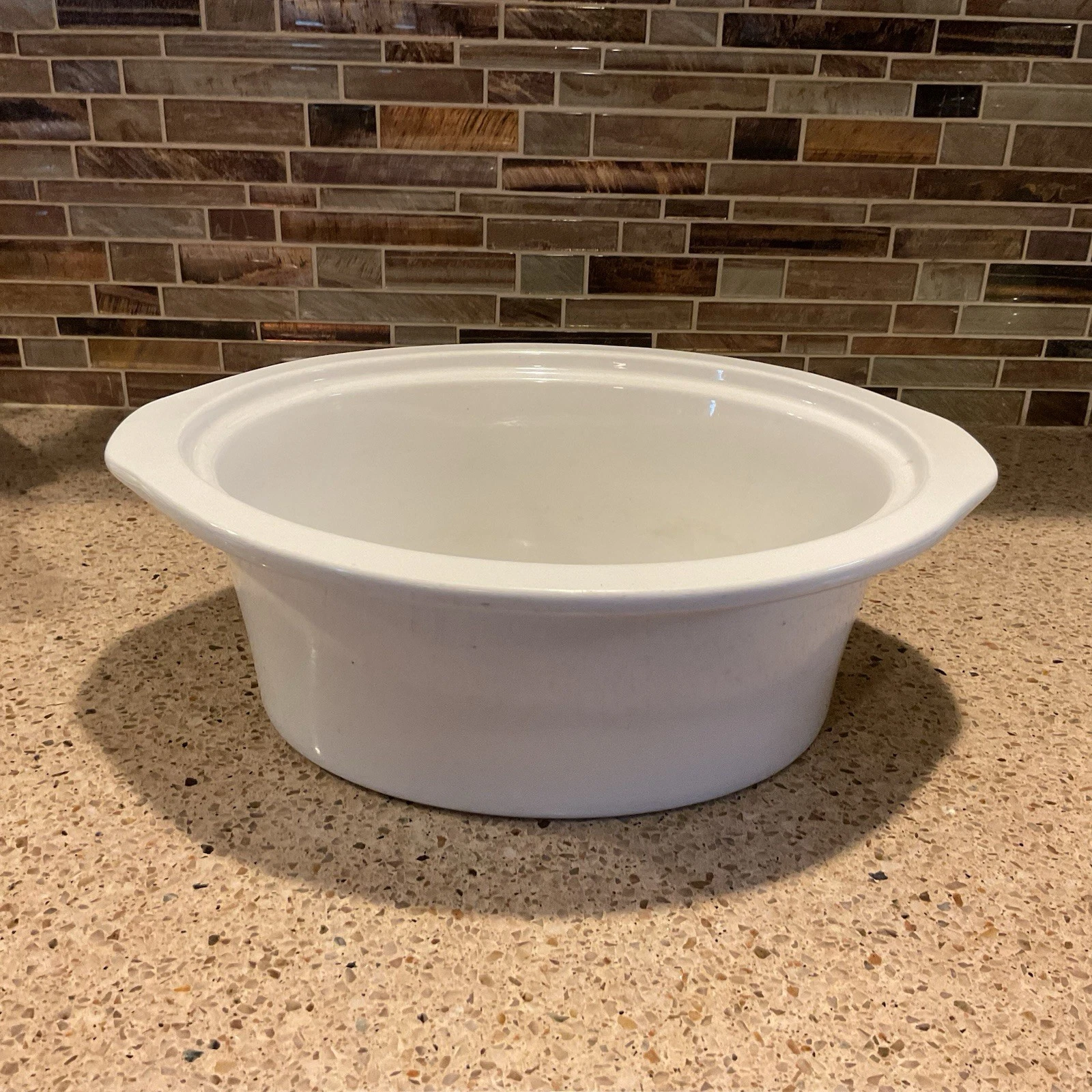 Slowcooker Crockpot Stoneware Oval Ceramic Insert Replacement White 5 Qt