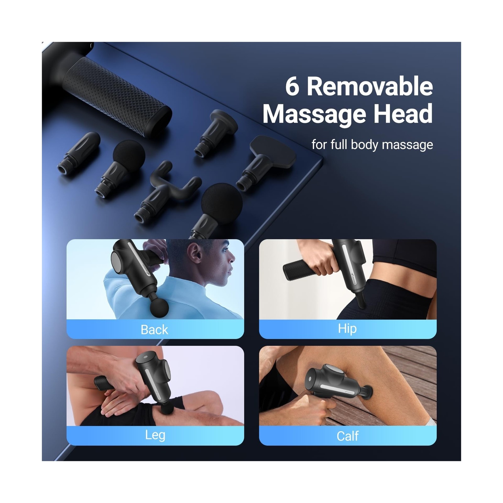 MERACH Massage Gun Deep Tissues, Percussion Massager Tools with 6 M... Fast Ship