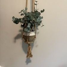 Macrame Plant Hanger 48 inch Vintage Style Beaded All Natural Jute