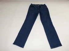 Jag Women's Mid Rise Straight Jeans Size 12 Blue 32" Inseam Stretch Denim