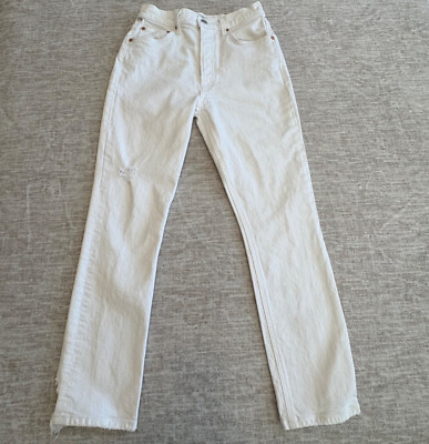 Citizens of Humanity Womens 25 Jolene White High Rise Slim Ankle Button Fly