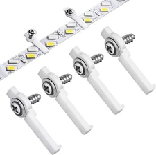 Mudder 200 Pieces LED Strip Light Clips Mounting Bracket Fixing Clip, White 