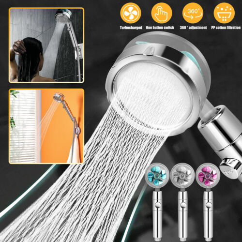 Handheld Shower Head High Pressure Propeller Turbo Fan Hydro Jet Spinning New - Afbeelding 1 van 14