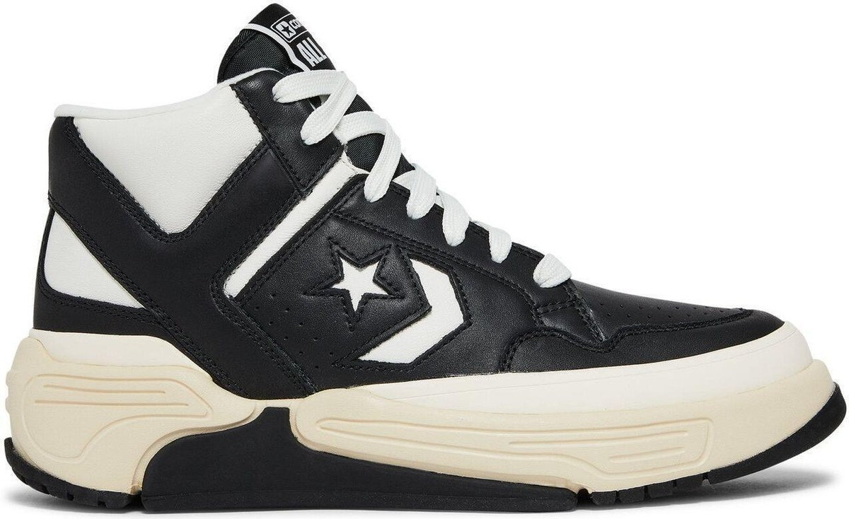 Converse Weapon Mid Black Cream Mens 8 or Womens 9.5 Converse Weapon Mid Sneakers in Black/Natural Ivory/Black  main image 4