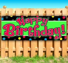 HAPPY BIRTHDAY Advertising Vinyl Banner Flag Sign Many Sizes CELEBRATE