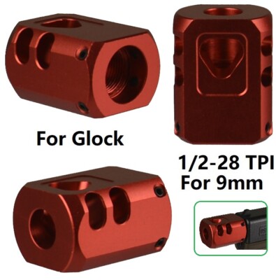 Excellent 1/2x28 TPI Muzzle Brake Compensator Anodized Red For 9mm ...