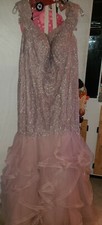 Sherri hill prom dress 52811 size 18 rose mermaid fitted tulle bling