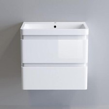 Image of Bathroom Vanity Basin Sink Unit Furniture Storage Set Free Standing Wall Hung