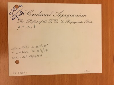 Krikor Bedros Agagianianian Business Card