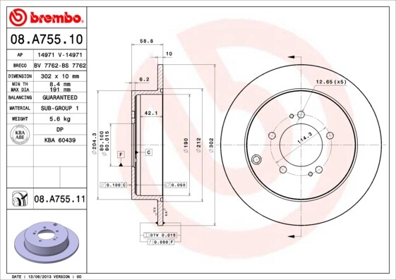 Brembo | 2 Bremsscheiben Coated Disc Line Voll 302 Mm Hinten-image