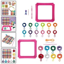 Weaving Loom Kit Toys DIY Knitting to Make Pot Holders Multifunctional Portable