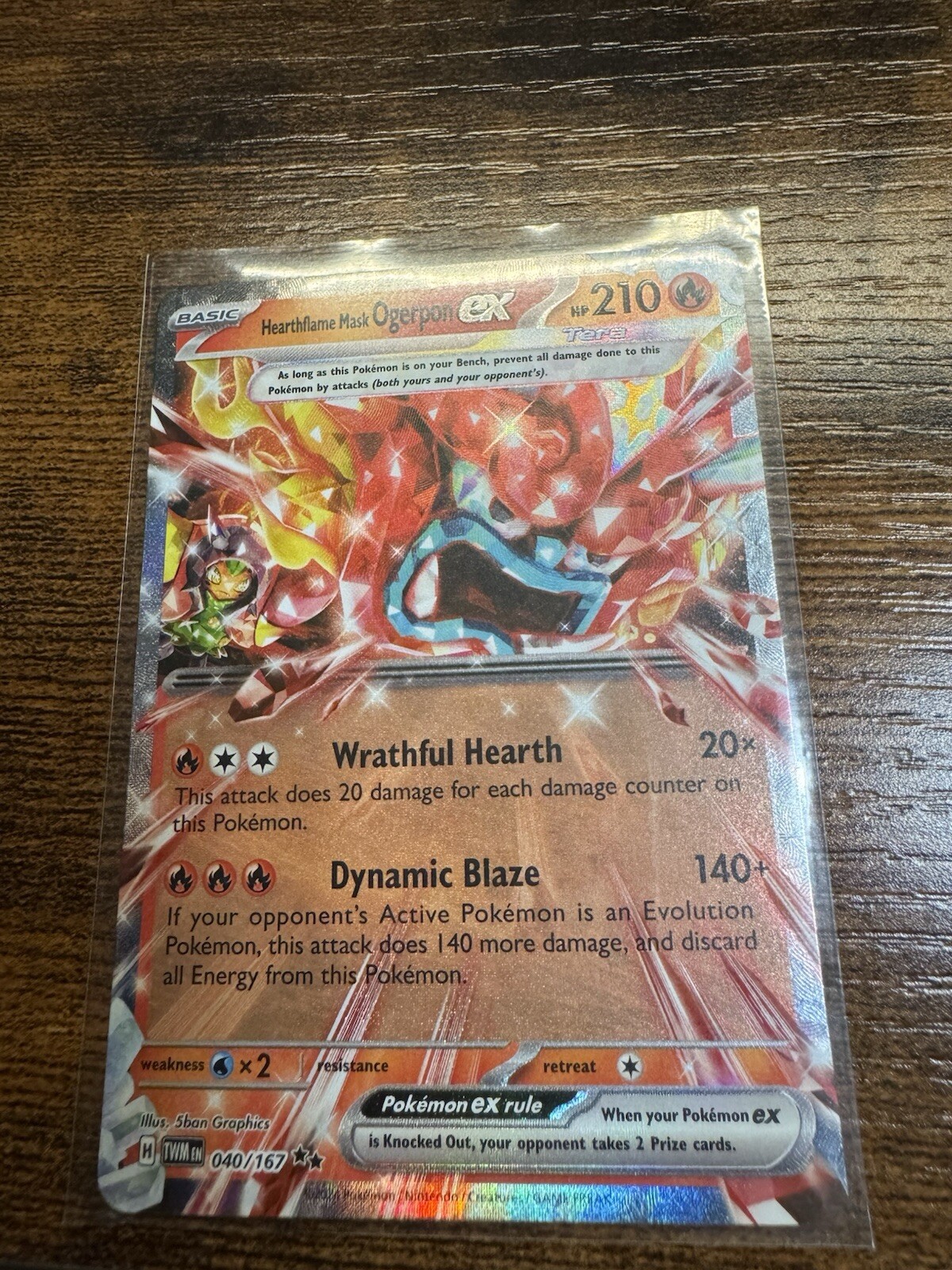 Hearthflame Mask Ogerpon ex 040/167 Sv06: Twilight Masquerade Holo NM