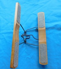 Vintage Wood Metal Clothes Pants Skirt Hanger "Walker" PADDED USA 10" WIDE