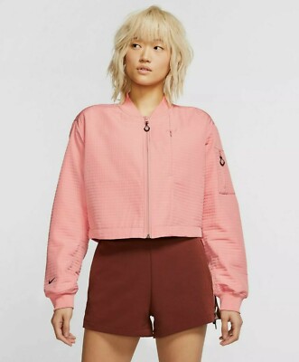 Nike Womens Size XL Tech Pack City Ready Bomber Pink Quartz Jacket BV4741-606