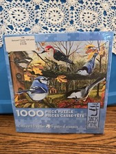 NIB 1000 piece jigsaw puzzle Backyard Feeder By Jack Pine Birds Never Opened