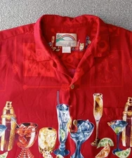 Vintage Paradise Found Shirt Men's XL Hawaiian Drink Print  Short Sleeve