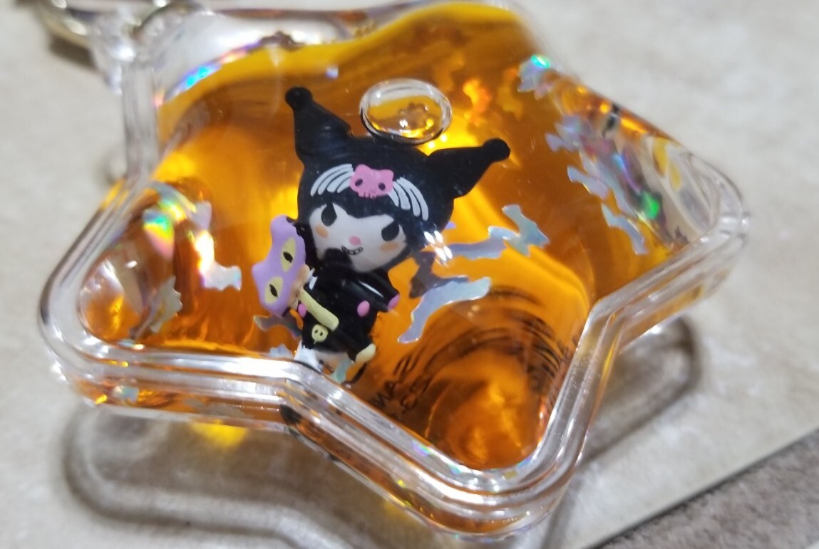 Sanrio Tsunameez Halloween Kuromi With Axe Glitter Shaker Keychain