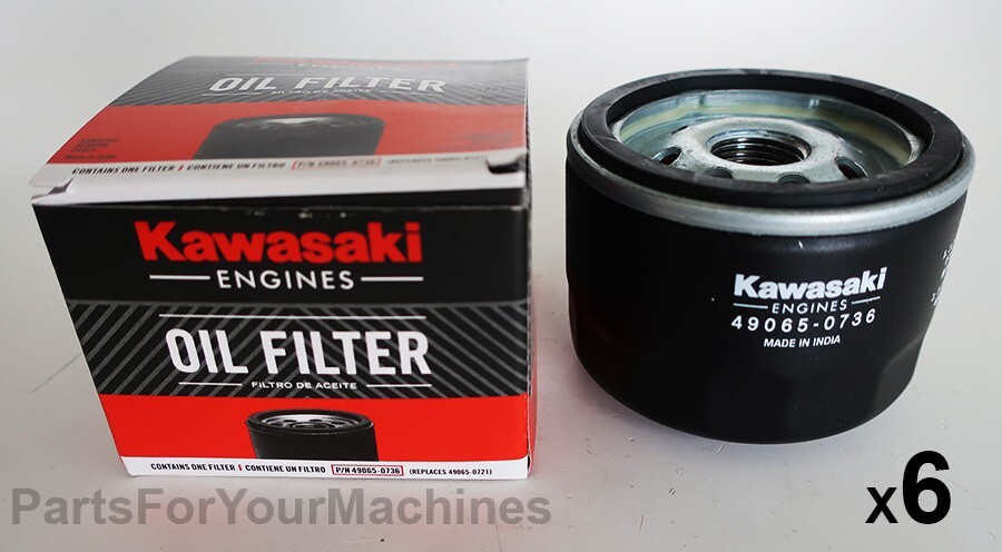 6) OEM OIL FILTERS, KAWASAKI 49065-0736, 49065-7007
