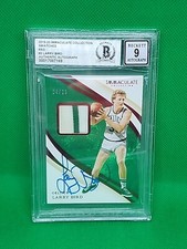 2019-20 Immaculate⚡️Larry Bird⚡️Game-Used Patch⚡️Red/25⚡️BGS 9 Auto⚡️Celtics HOF
