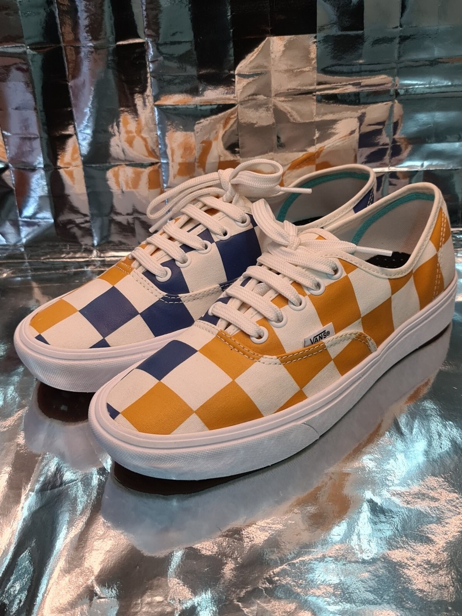 Vans Comfycush Size UK Authentic Sneakers Big Checker Blue