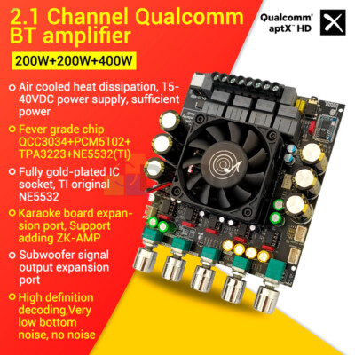 2*200W+400W TPA3251 Bluetooth Power Amplifier Board ZK-APTX2