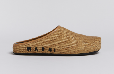 Marni BROWN RAFFIA LEATHER FUSSBETT SABOT Tan | eBay display picture 3
