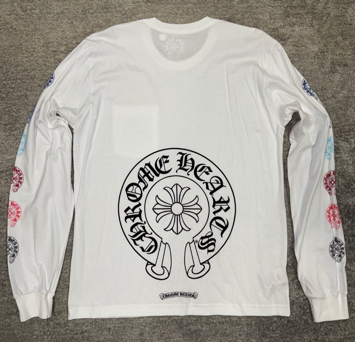 Chrome Hearts Multicolor 6 Horseshoe Blue Red Black Long Sleeve T